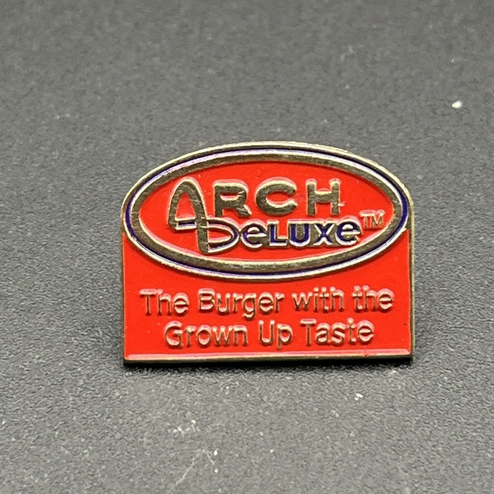 McDonald's Arch Deluxe "The Burger With The Grown Up Taste" Employee Hat‎ Pin